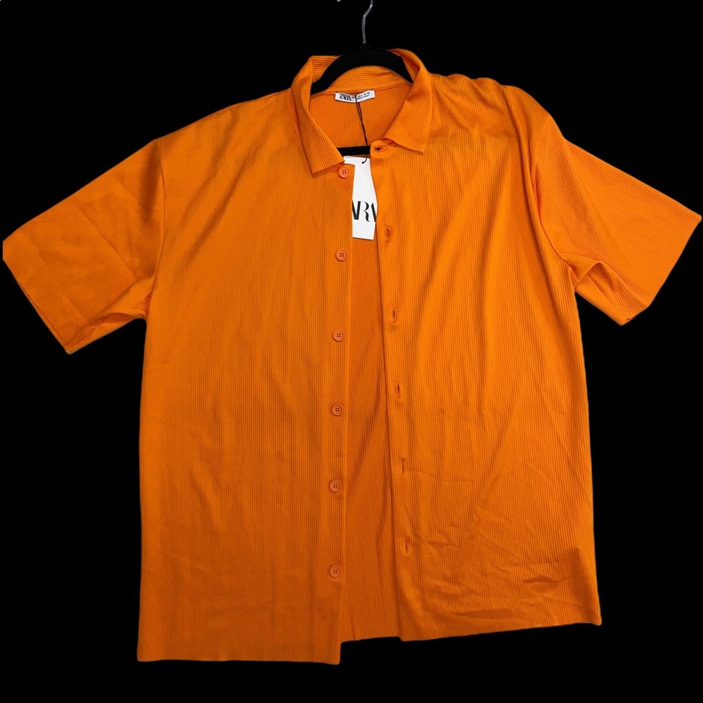 ZARA NEVER WORN ORANGE BUTTON DOWN